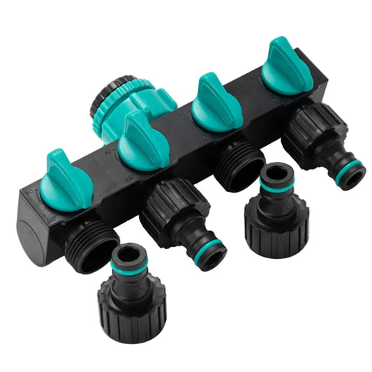 4-Way Garden Water Splitter with European Standard Threads