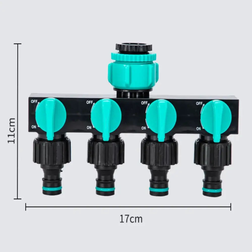 4-Way Garden Water Splitter with European Standard Threads