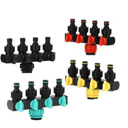 4-Way Garden Water Splitter with European Standard Threads