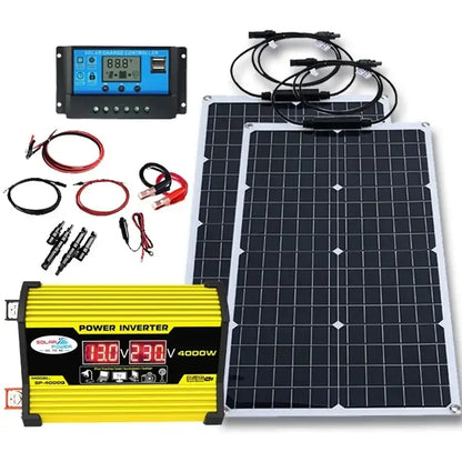 4000W Solar Panel & Inverter Kit 12V–220V