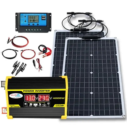 4000W Solar Panel & Inverter Kit 12V–220V