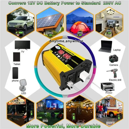 4000W Solar Panel & Inverter Kit 12V–220V