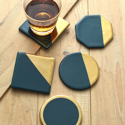 Green Ceramic Coasters (Set of 4)