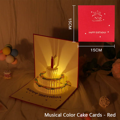 Illuminated 3D Birthday Greeting Card