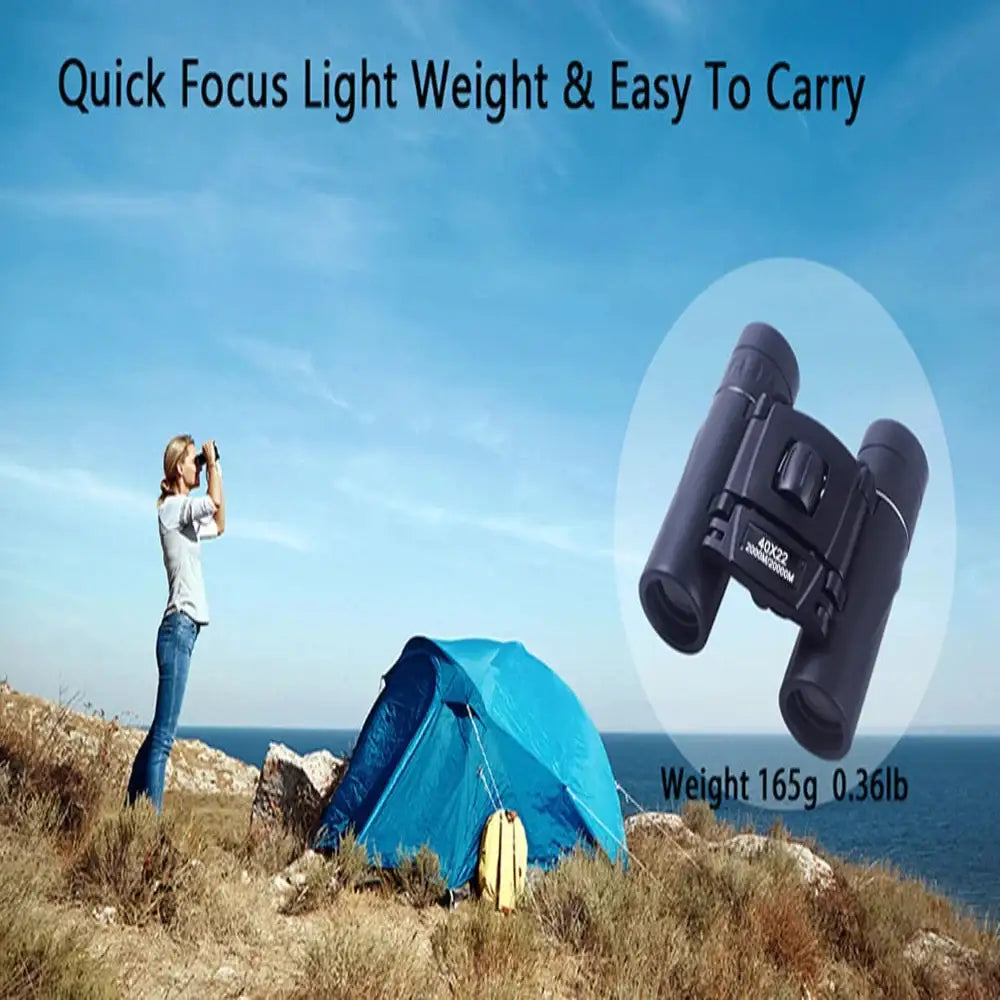 40x22 HD Binoculars – Long Range Mini Telescope with BAK4 Optics