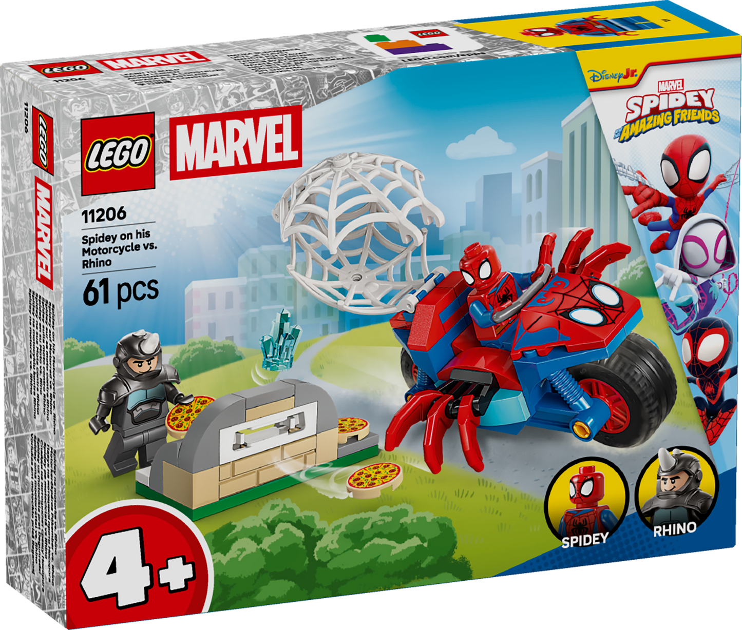 LEGO Marvel: Spidey And His Amazing Friends Spidey on his Motorcycle vs Rhino (11206)