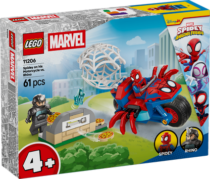 LEGO Marvel: Spidey And His Amazing Friends Spidey on his Motorcycle vs Rhino (11206)