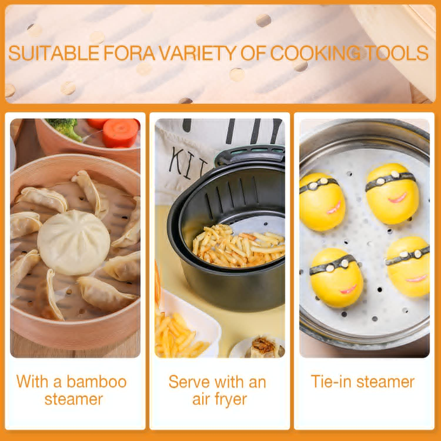 200pcs Air Fryer Liners Perforated Parchment Paper