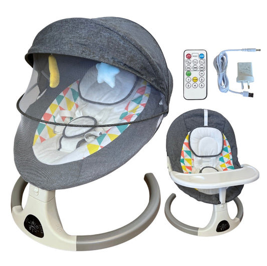 2-in-1 Electric Baby Rocker Swing / Bouncer & Dining Seat with Food Tray and Remote