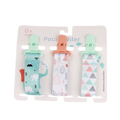 Cartoon Pattern Baby Pacifier Teether - Pack of 3
