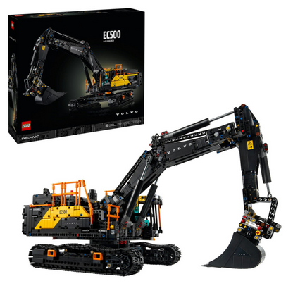 LEGO Technic: Volvo EC500 Hybrid Excavator set with packaging in the background