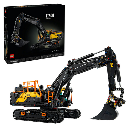 LEGO Technic: Volvo EC500 Hybrid Excavator set with packaging in the background