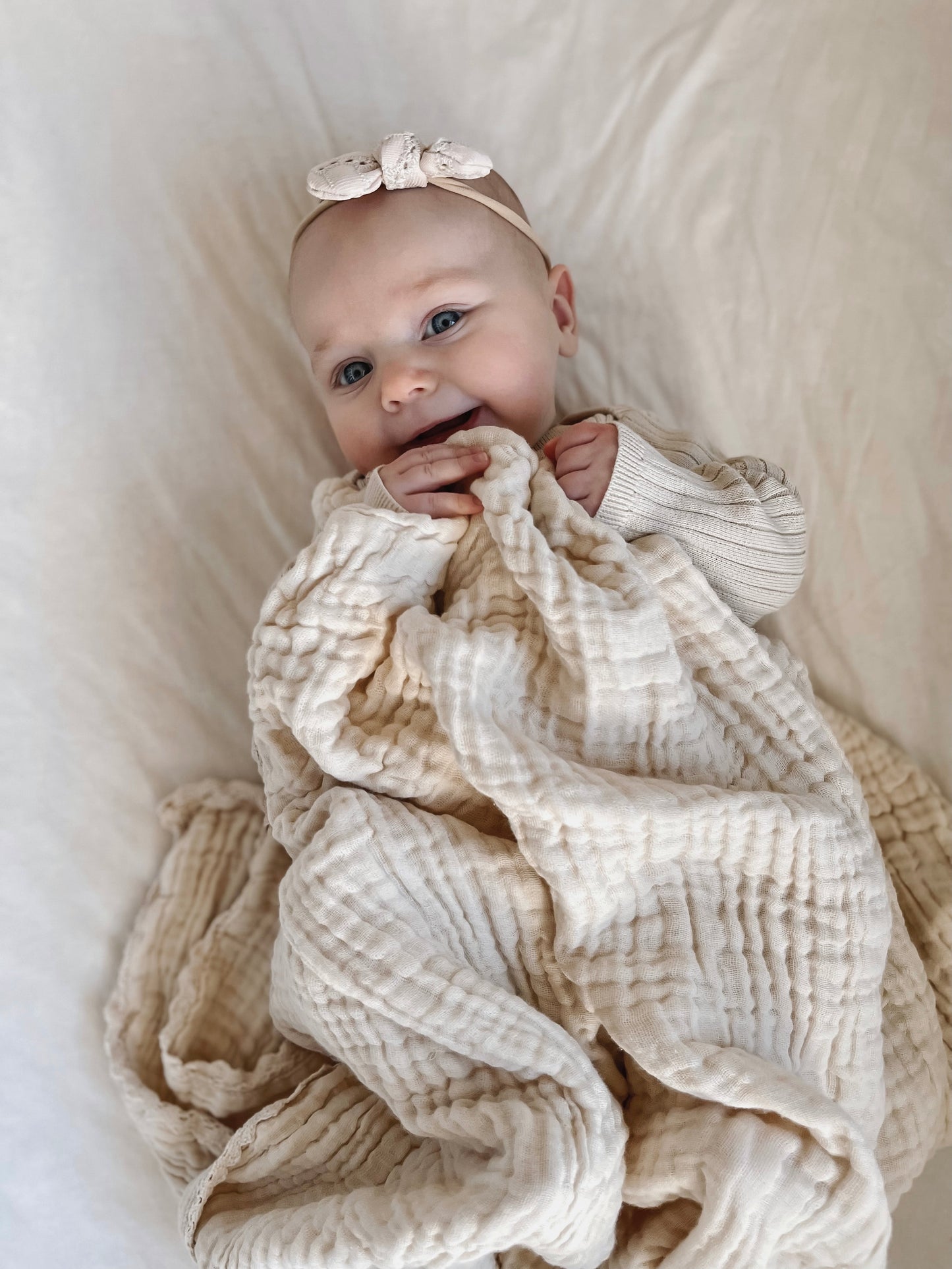 Cotton Gauze swaddle blanket - Beige