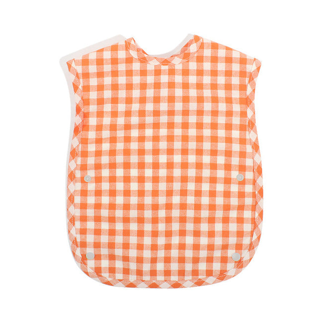 Plaid Waterproof Cotton Bib for Infants and Kids