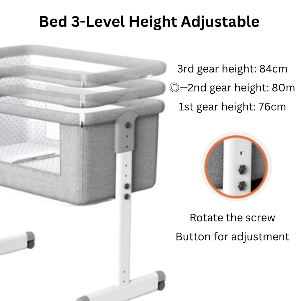 3in1 CoSleeper Baby Bassinet and Game Bed & Mattress – Adjustable Height