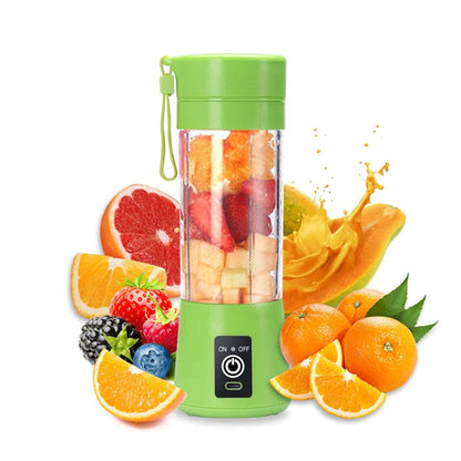 GREEN Portable Electric Juicer Bottle Blender Mixer with 6 Vanes