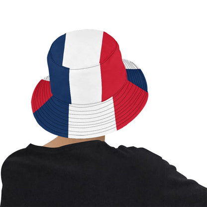 Stylish Men's Bucket Hat with France Flag Print – Trendy Chino Cotton Twill Design
