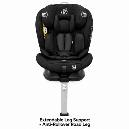 Preorder - SpinGuard BLACK 360 Rotation and Convertible Car Seat with ISOFIX + Leg Support