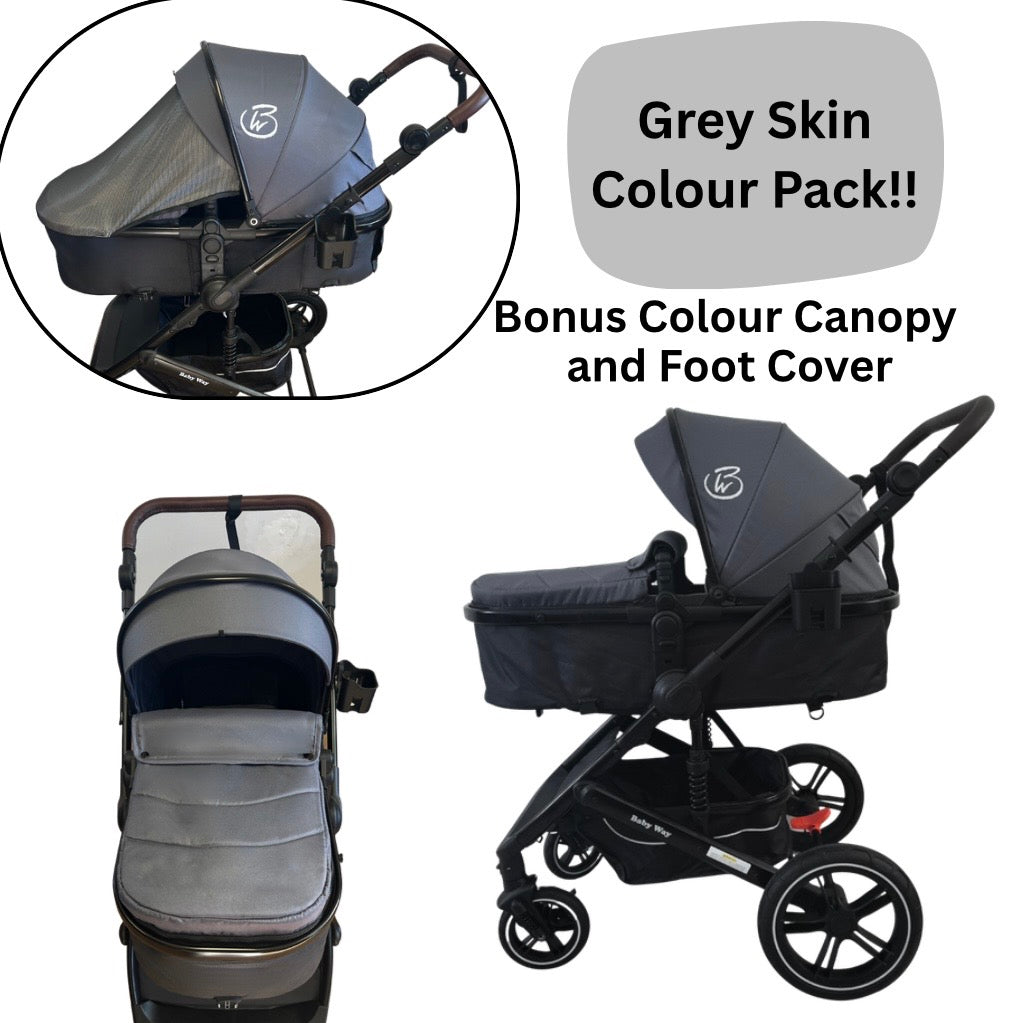 Preorder - Supra Sapphire Bundle - 4in1 Stroller Buggy + Bassinet + Capsule with ISOFIX Base Combo with 360 GoldSpin Rotating Convertible Car Seat