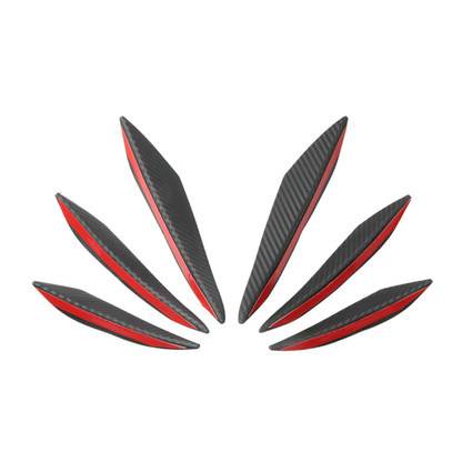 6Pcs Car Front Bumper Lip Splitter Fins Body Spoiler Canards Refit