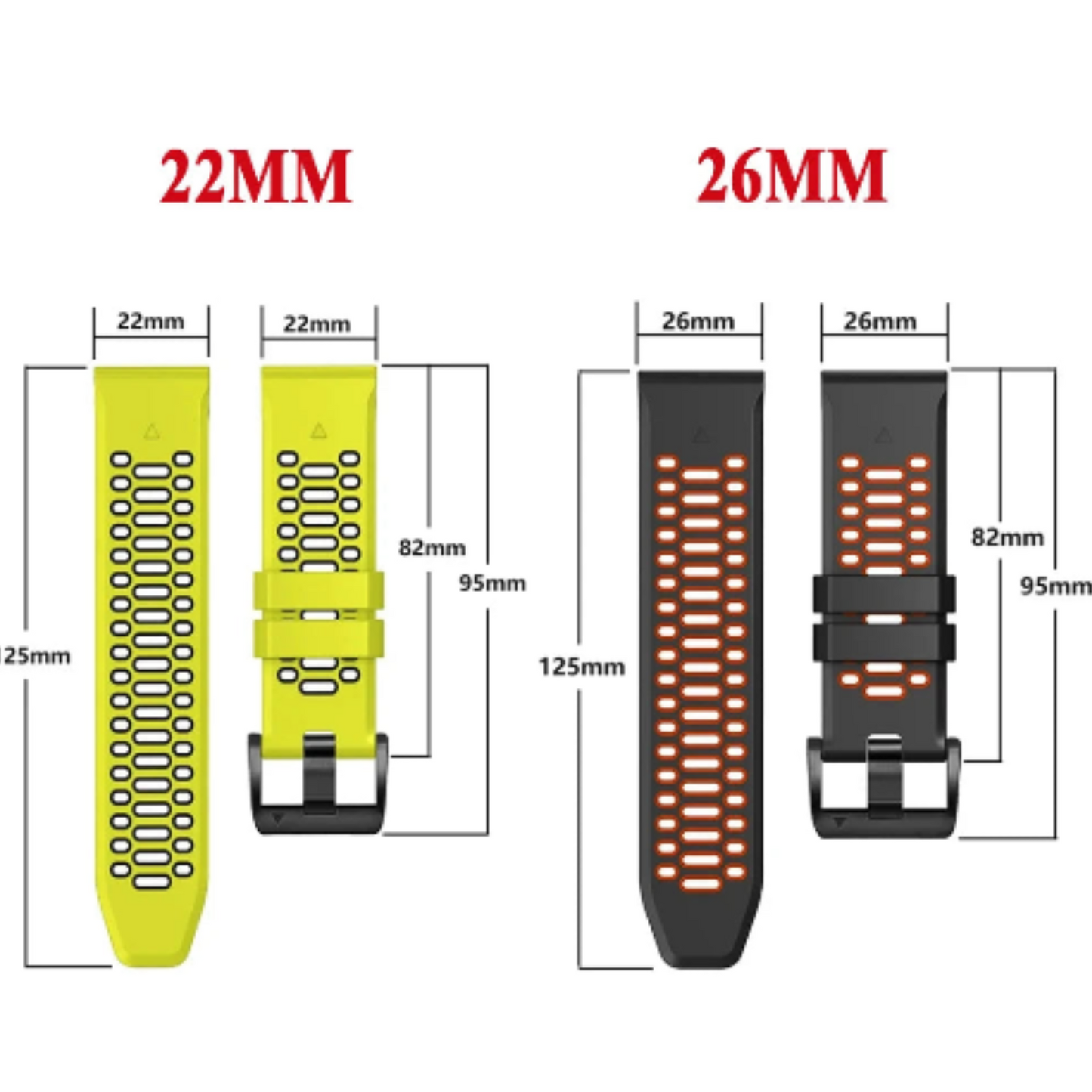 Quick Fit Silicone Strap for the Garmin Fenix 7X & 7X Pro (available in 12 colours)