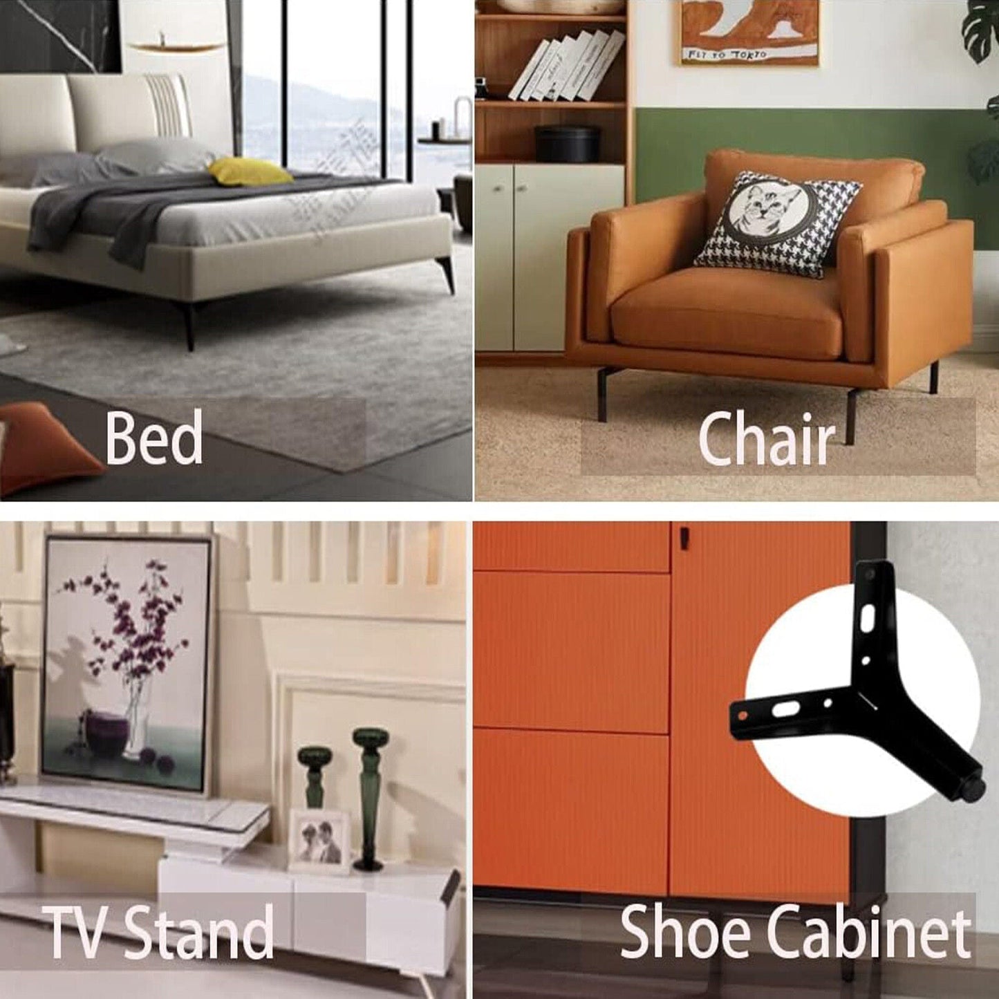 4Pcs Metal Furniture Legs 13cm