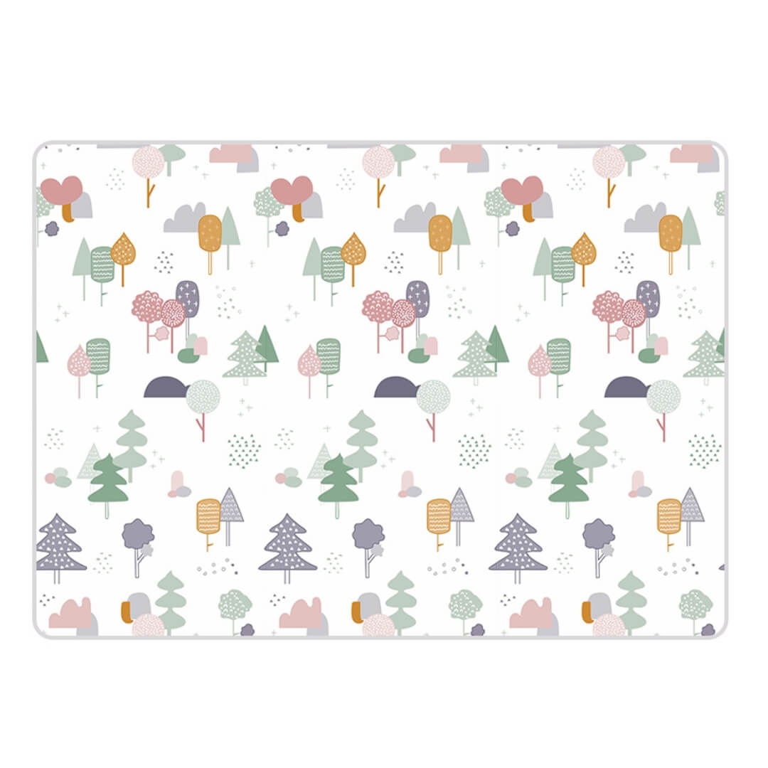 200x1800x1 cm Foldable Baby Playmat with Carry Bag - Cloud & Tree Double Sides-B