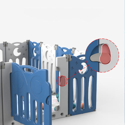 Foldable Baby Playpen 20 Panels – Blue Safety Play Fence for Babies