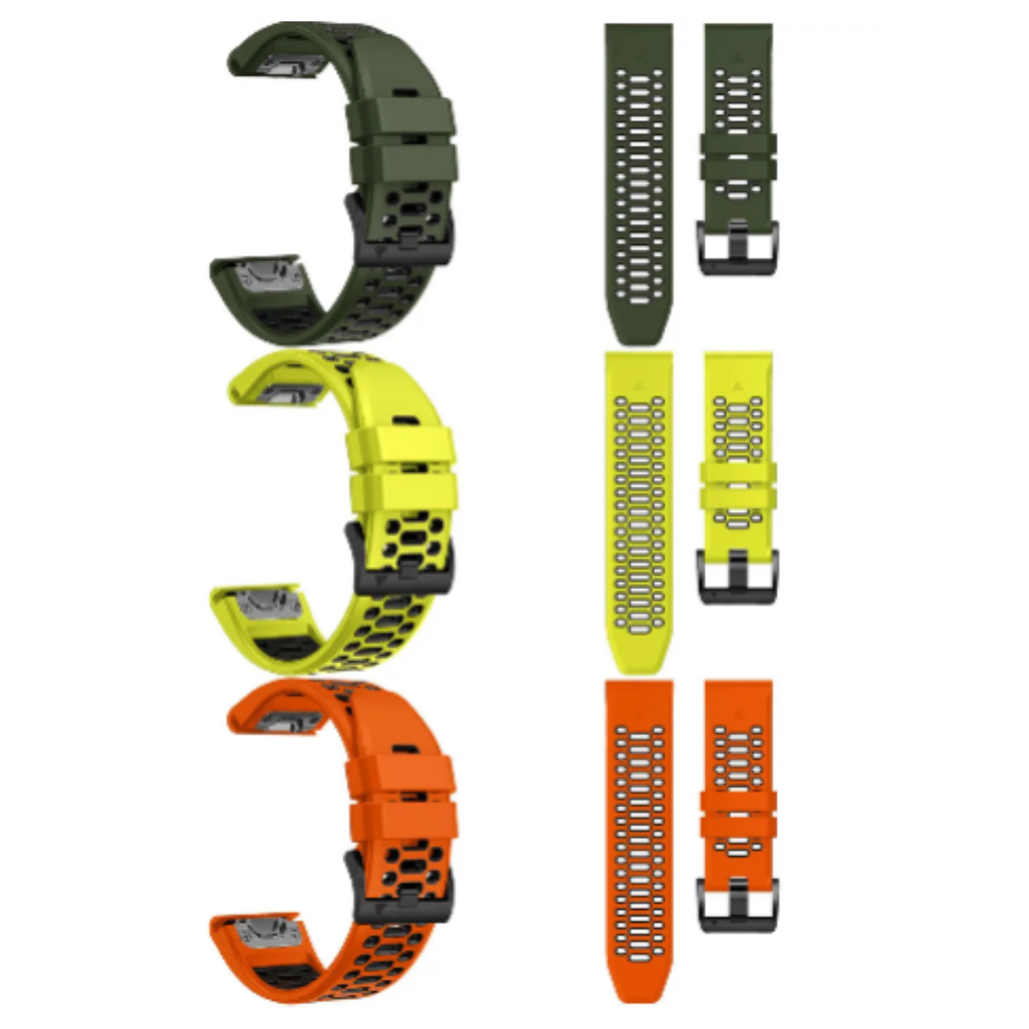 Quickfit Silicone Watch Band for a Range of Garmin Watches (22mm) (See list of models in the description)
