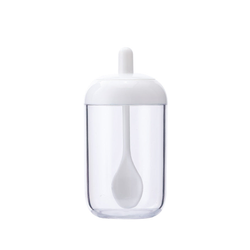 Round Kitchen Seasoning Jar with Spoon and Lid