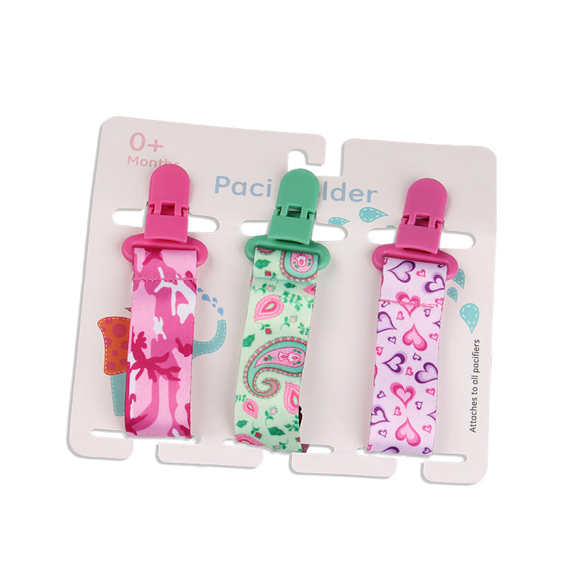 Cartoon Pattern Baby Pacifier Teether - Pack of 3