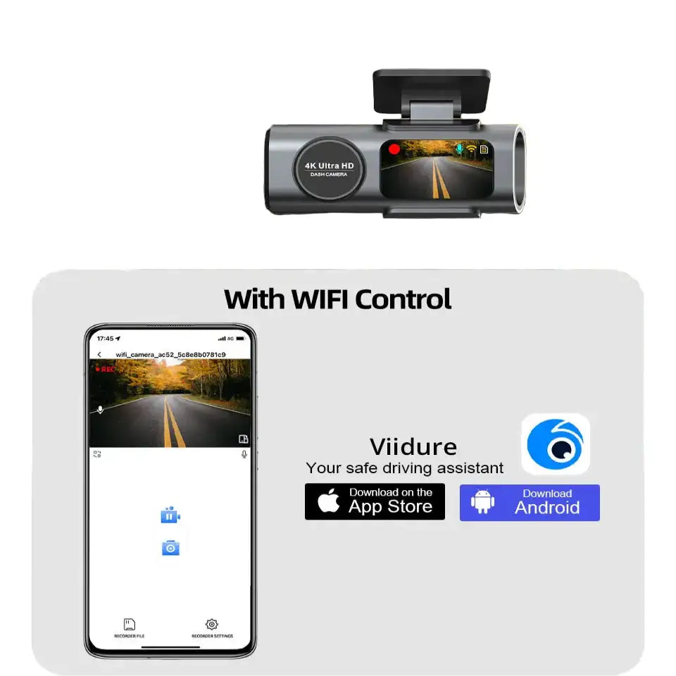 4K UHD Dash Cam with WiFi & GPS (different sizes and models available)
