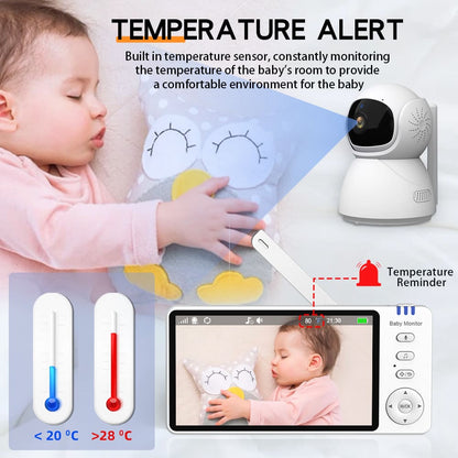 5”LCD HD Pan & Tilt Infrared Night Vision Baby Monitor - image 10
