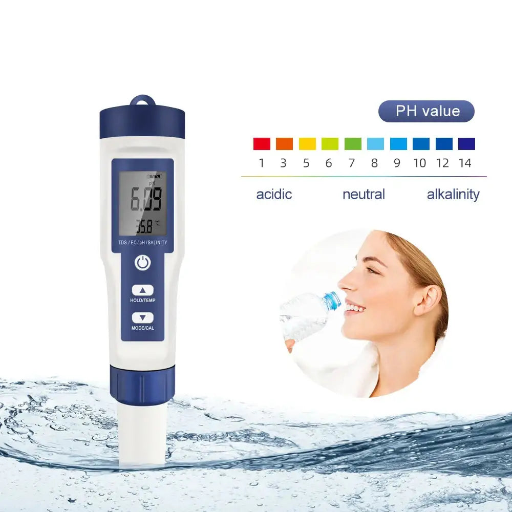 5-in-1 Digital PH TDS EC Meter Pen