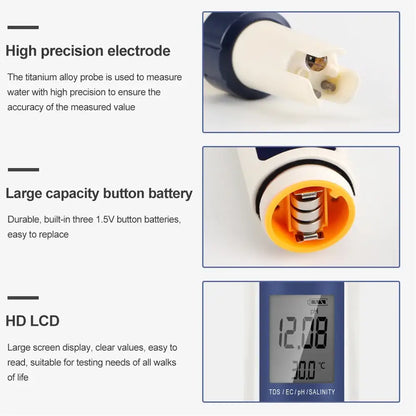 5-in-1 Digital PH TDS EC Meter Pen