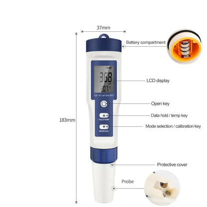 5-in-1 Digital PH TDS EC Meter Pen