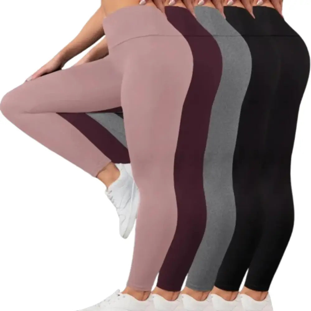 5-Pack of Women's High-Waisted Workout Leggings (various sizes and colours available)