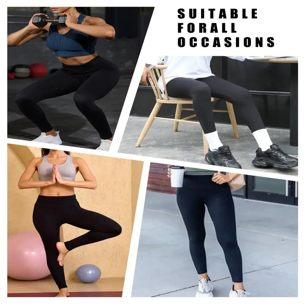 5-Pack of Women's High-Waisted Workout Leggings (various sizes and colours available)