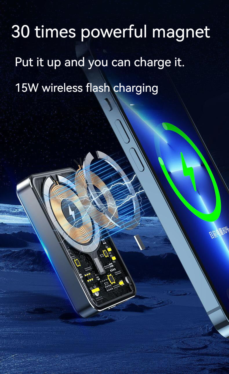 5000mah Magnetic Magsafe Wireless Power Bank-Black