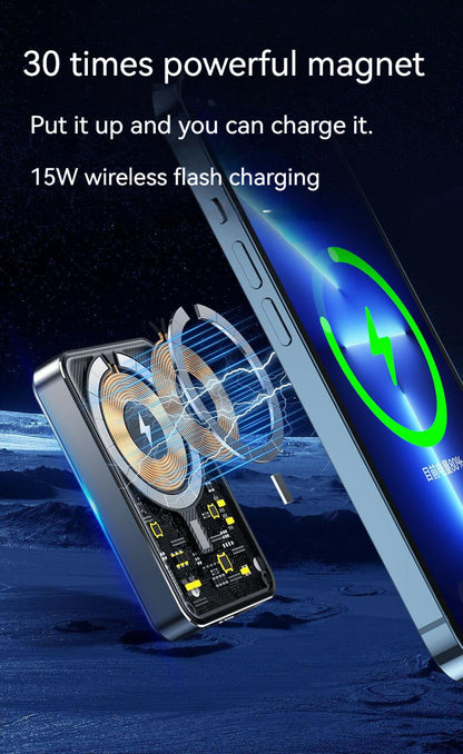5000mah Magnetic Magsafe Wireless Power Bank-Black