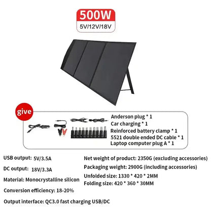 500W Foldable Solar Charger for Camping