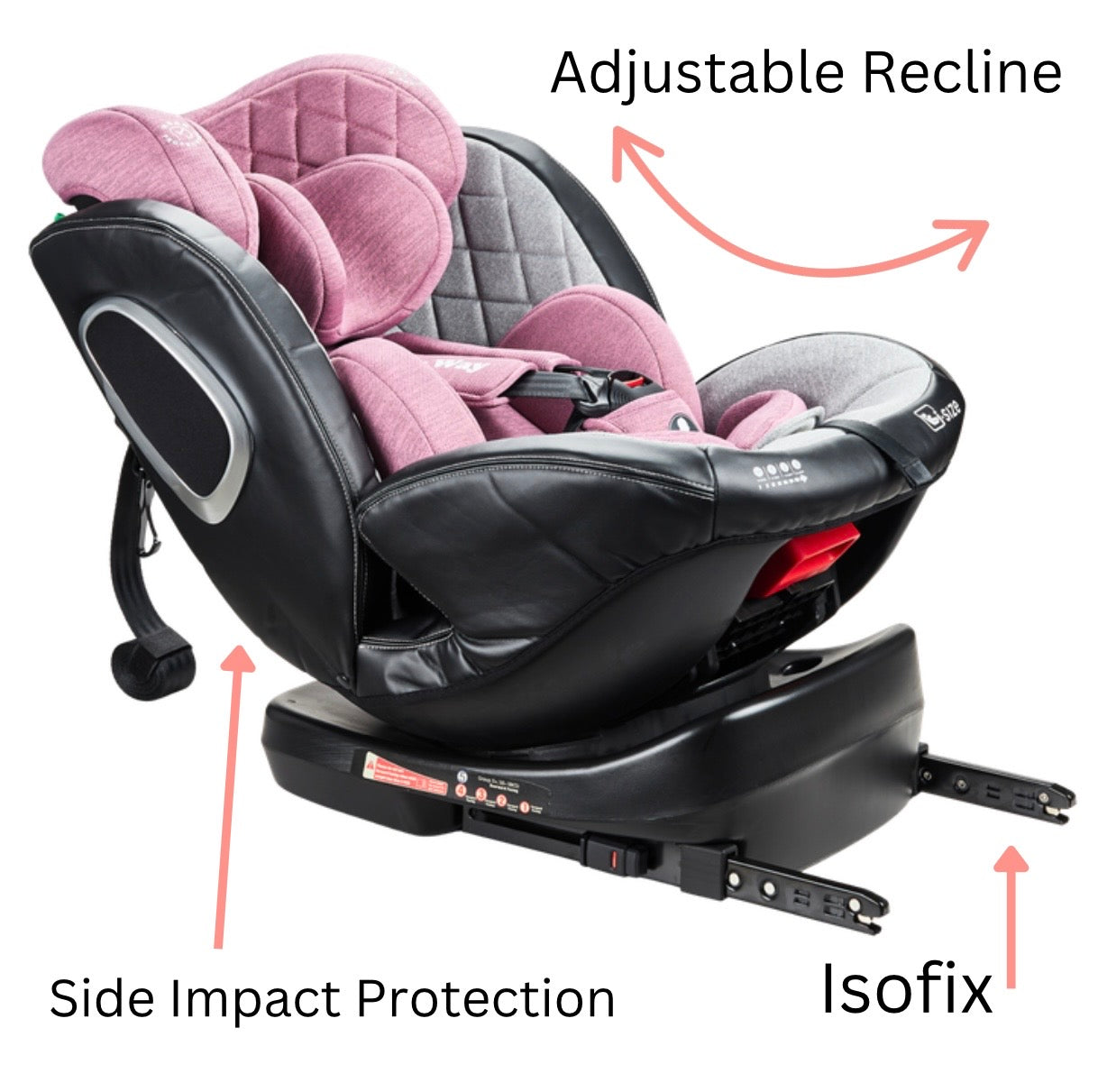 Preorder - Supra Pink Bundle - 4in1 Stroller Buggy + Bassinet + Capsule with ISOFIX Base Combo + Royal 360 Rotating Convertible Car Seat