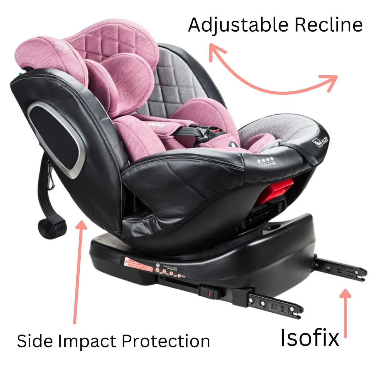 Preorder - Supra Pink Bundle - 4in1 Stroller Buggy + Bassinet + Capsule with ISOFIX Base Combo + Royal 360 Rotating Convertible Car Seat