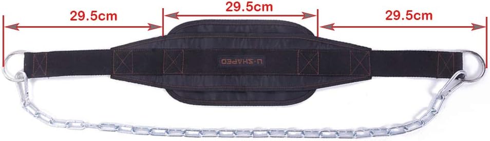 Weighted Chin Up Belt with Chain Dip Belt Powerlifting Strength Training Waist Back Support