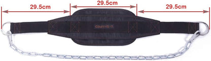 Weighted Chin Up Belt with Chain Dip Belt Powerlifting Strength Training Waist Back Support