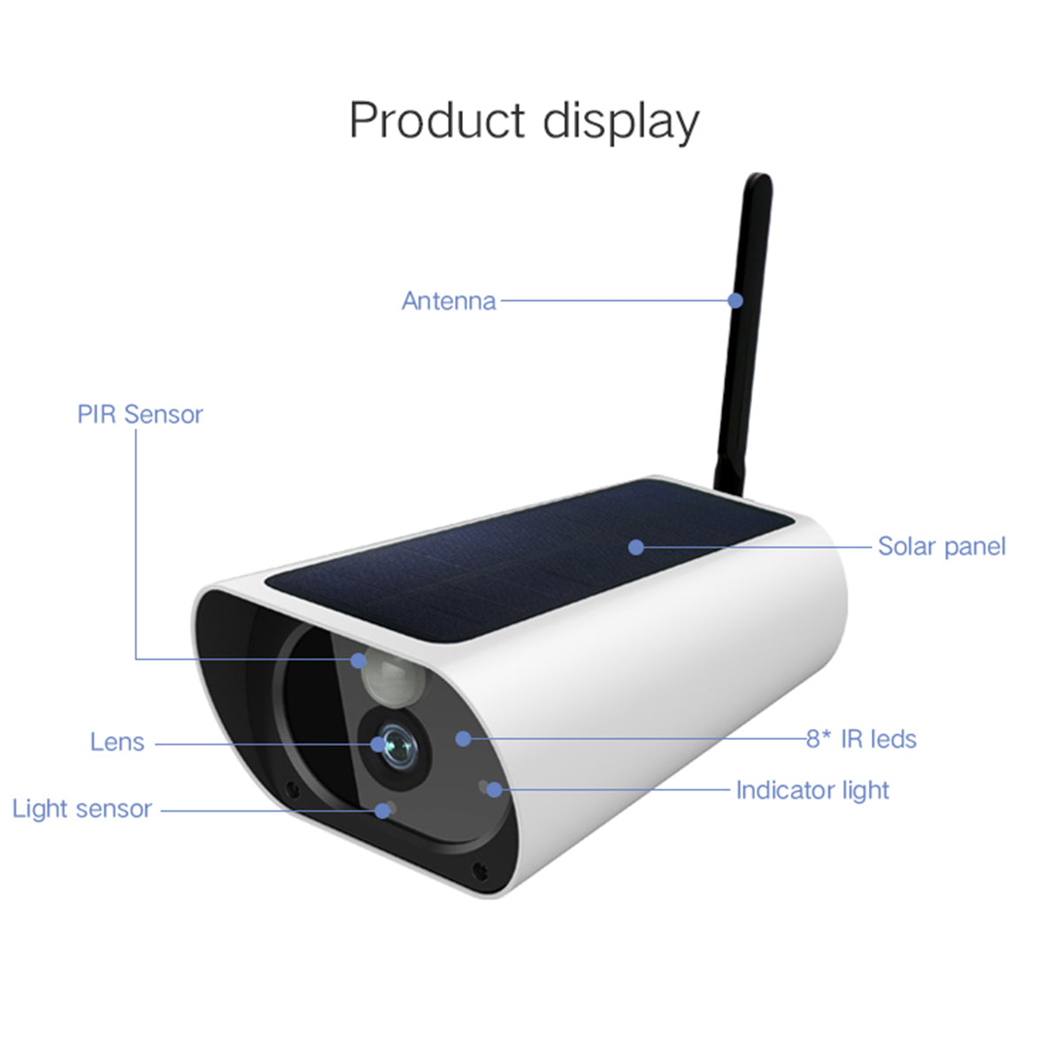 HD 4G 1080P Solar Powered WiFi Wireless CCTV IP Camera IP66 Home Security