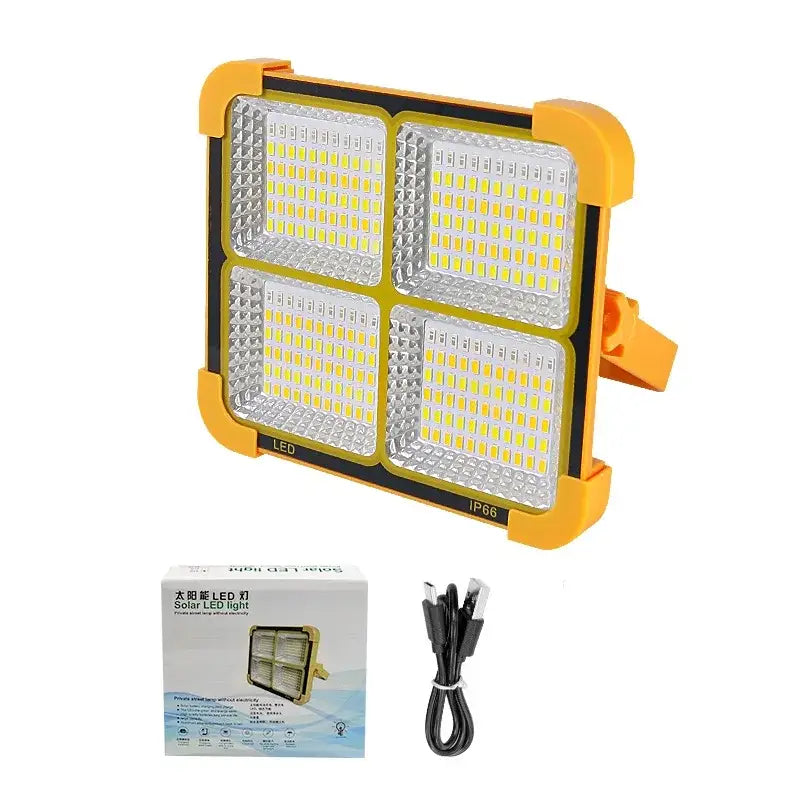 Solar Rechargeable Flood Light 10000mAh IP66 Waterproof Portable Camping & Emergency Light