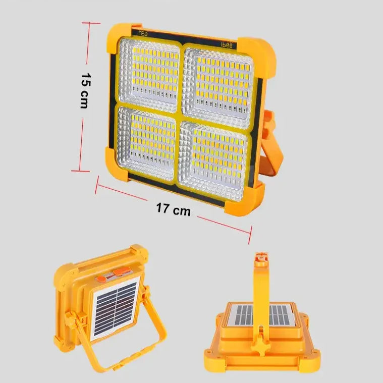 Solar Rechargeable Flood Light 10000mAh IP66 Waterproof Portable Camping & Emergency Light
