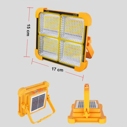 Solar Rechargeable Flood Light 10000mAh IP66 Waterproof Portable Camping & Emergency Light