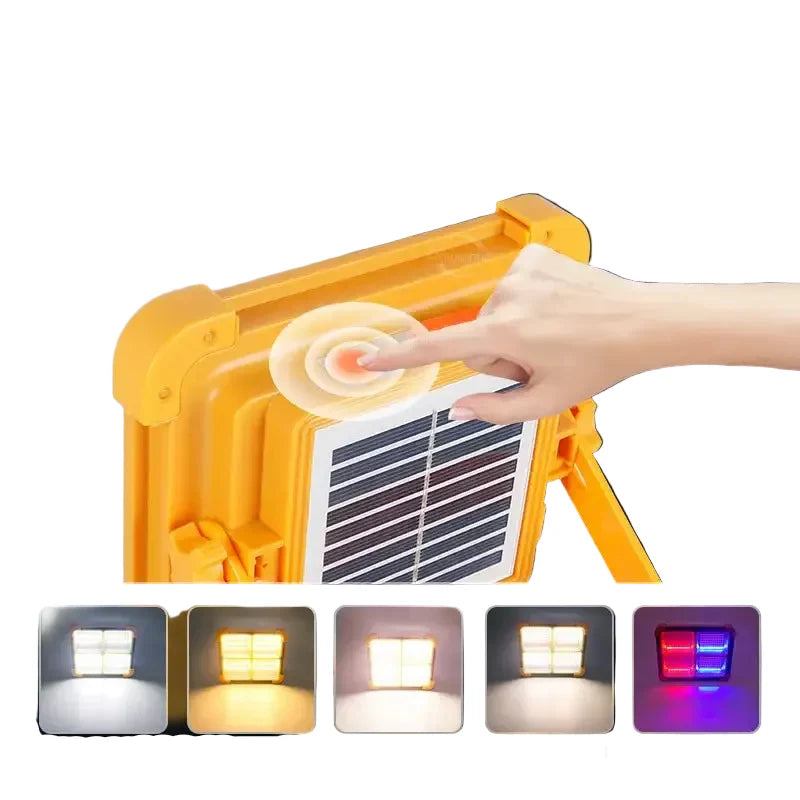 Solar Rechargeable Flood Light 10000mAh IP66 Waterproof Portable Camping & Emergency Light